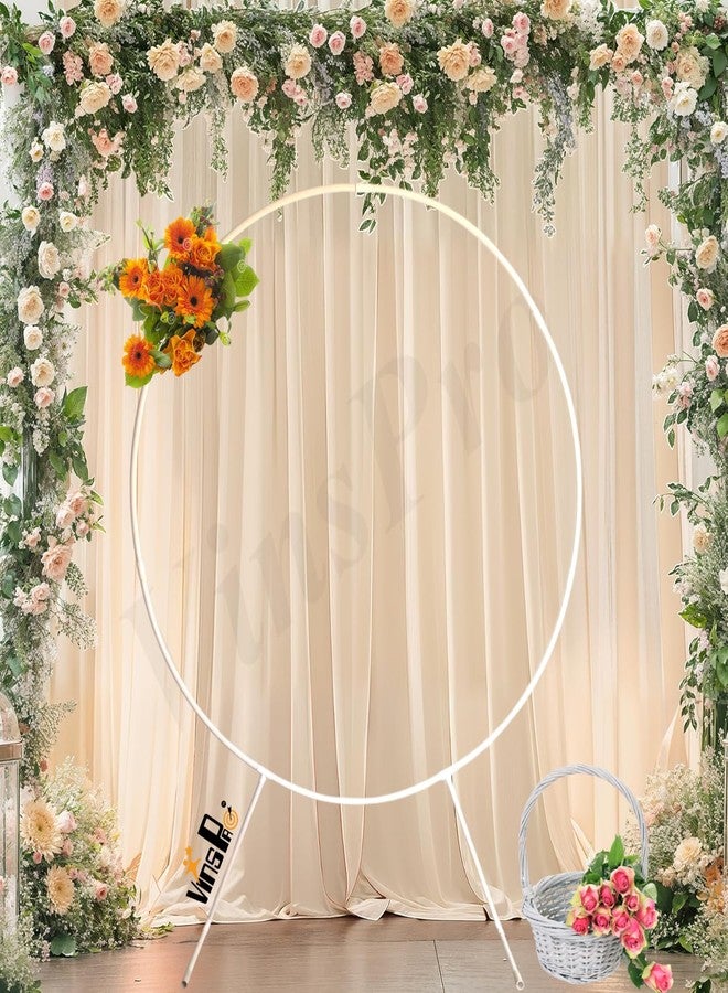 VinsPro Polyvinyl_Chloride Round Arch Balloon Decoration Stand-Round | Shape-White Colour | With Masking Tape And Glue (White, 151 Cm Diameter), 1 Package - Image 1